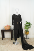Noir Grace – Embroidered Silk Statement Set
