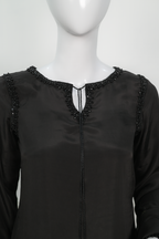 Noir Grace – Embroidered Silk Statement Set