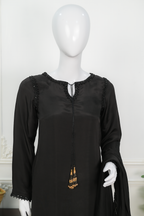 Noir Grace – Embroidered Silk Statement Set