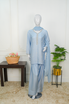 Icy Flora – Embroidered Silk Formal Set