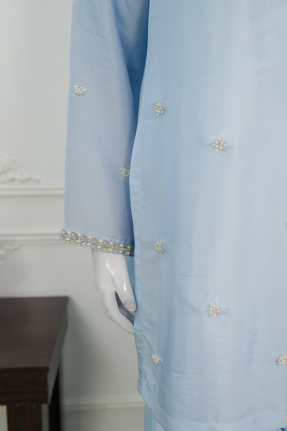 Icy Flora – Embroidered Silk Formal Set