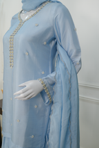 Icy Flora – Embroidered Silk Formal Set
