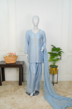 Icy Flora – Embroidered Silk Formal Set