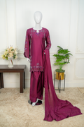 Plum – Embroidered Silk Formal Ensemble