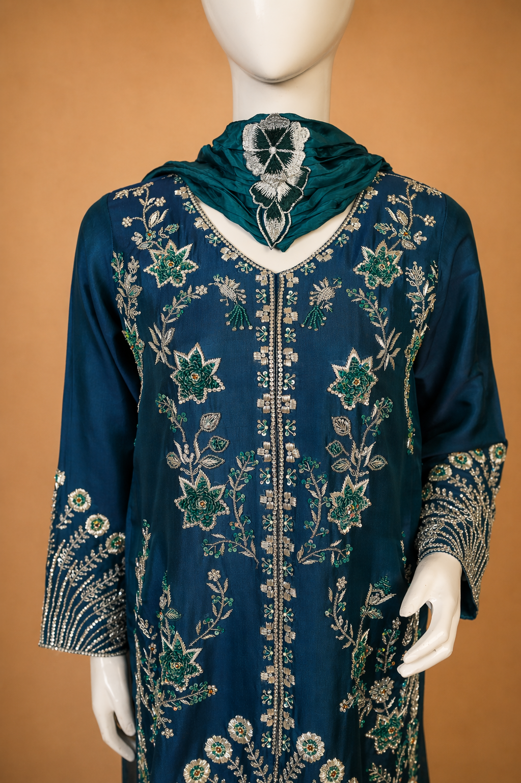 Azure RTD – Embroidered Silk Formal Set