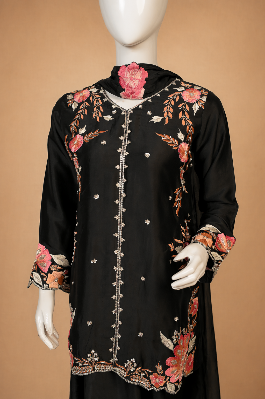 Dark Muse RTD– Hand-Embroidered Sheesha Silk Set