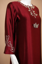 Rouge – Embroidered Silk Statement Set