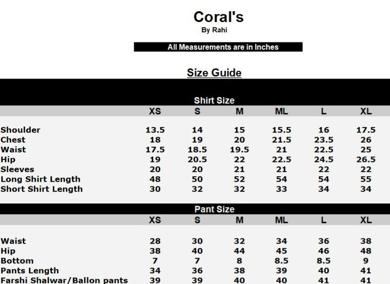 Size chart
